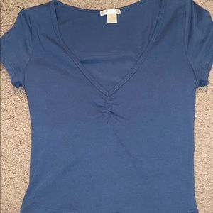 Bundle 3 for 15% off! Blue/teal ruched crop top